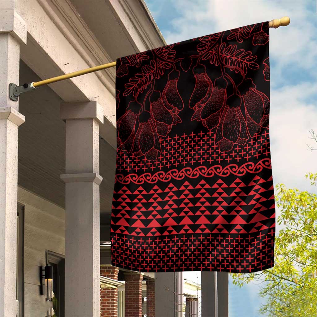 Red Taniko Kowhaiwhai Tukutuku Motif Garden Flag LT9 House Flag Red - Polynesian Pride