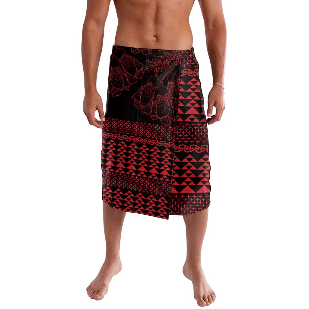 Red Taniko Kowhaiwhai Tukutuku Motif Lavalava