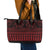Red Taniko Kowhaiwhai Tukutuku Motif Leather Tote Bag