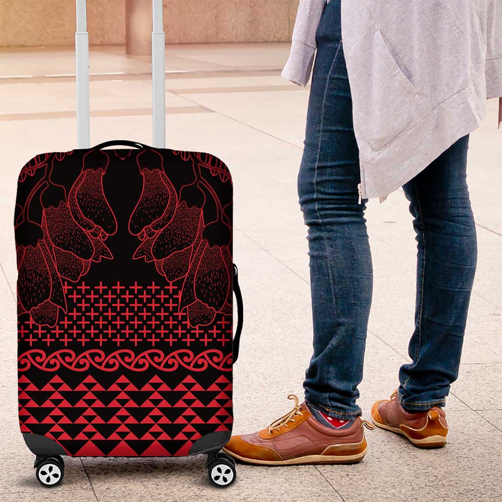 Red Taniko Kowhaiwhai Tukutuku Motif Luggage Cover LT9 Red - Polynesian Pride
