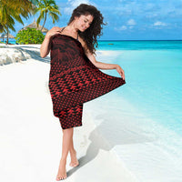 Red Taniko Kowhaiwhai Tukutuku Motif Sarong