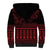 Red Taniko Kowhaiwhai Tukutuku Motif Sherpa Hoodie