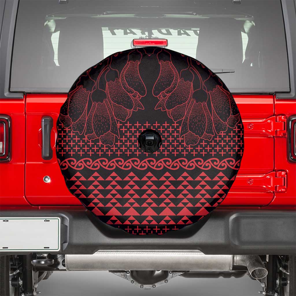 Red Taniko Kowhaiwhai Tukutuku Motif Spare Tire Cover LT9 - Polynesian Pride