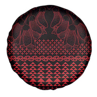 Red Taniko Kowhaiwhai Tukutuku Motif Spare Tire Cover LT9 - Polynesian Pride