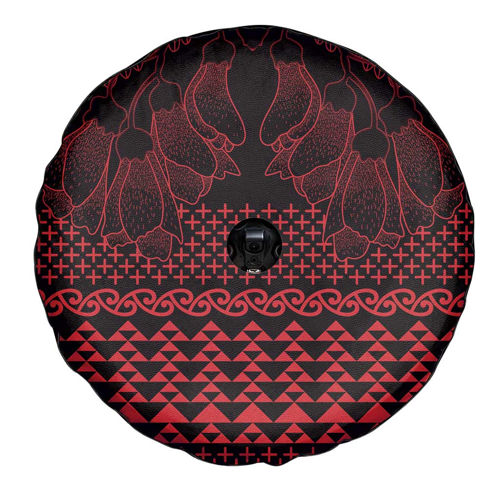Red Taniko Kowhaiwhai Tukutuku Motif Spare Tire Cover LT9 - Polynesian Pride