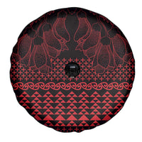 Red Taniko Kowhaiwhai Tukutuku Motif Spare Tire Cover LT9 - Polynesian Pride