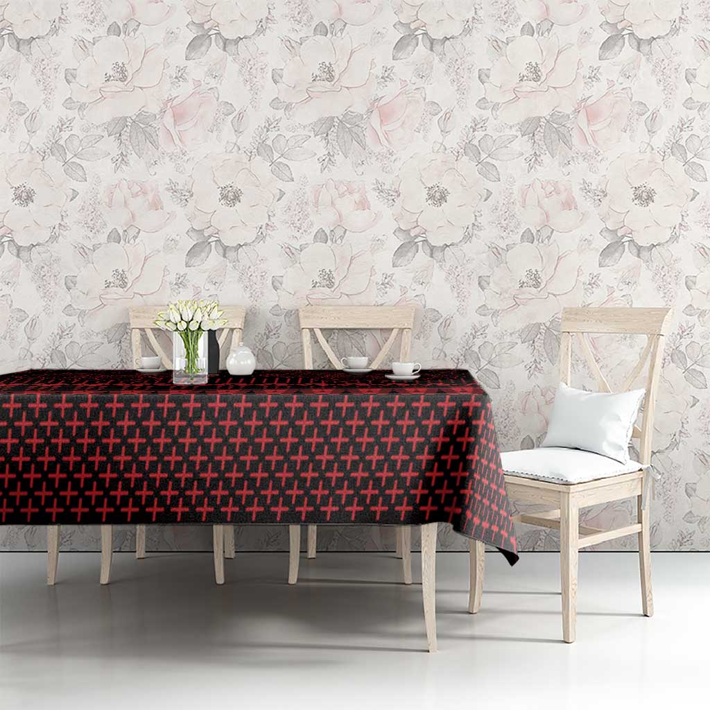 Red Taniko Kowhaiwhai Tukutuku Motif Tablecloth