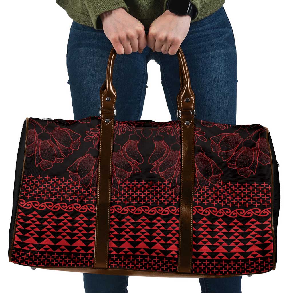 Red Taniko Kowhaiwhai Tukutuku Motif Travel Bag - Polynesian Pride