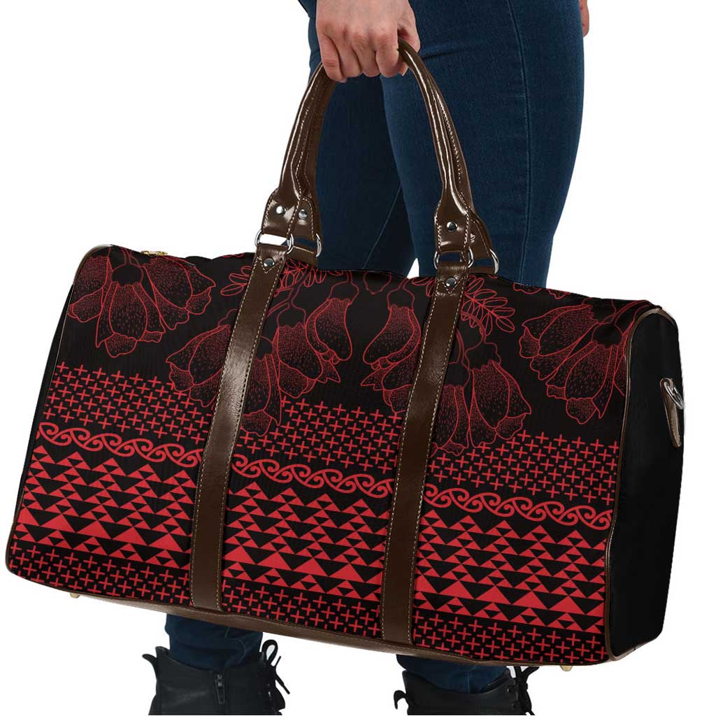 Red Taniko Kowhaiwhai Tukutuku Motif Travel Bag - Polynesian Pride