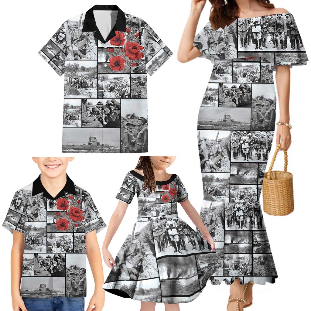 ANZAC Day Gallipoli Campaign Family Matching Mermaid Dress and Hawaiian Shirt To The End They Remain LT9 - Polynesian Pride