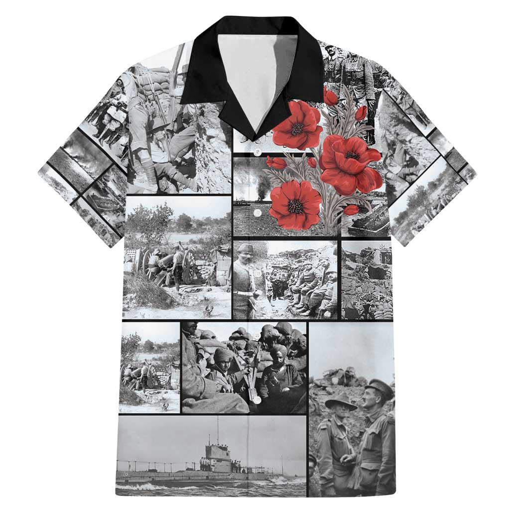 ANZAC Day Gallipoli Campaign Family Matching Mermaid Dress and Hawaiian Shirt To The End They Remain LT9 Dad's Shirt - Short Sleeve Black - Polynesian Pride