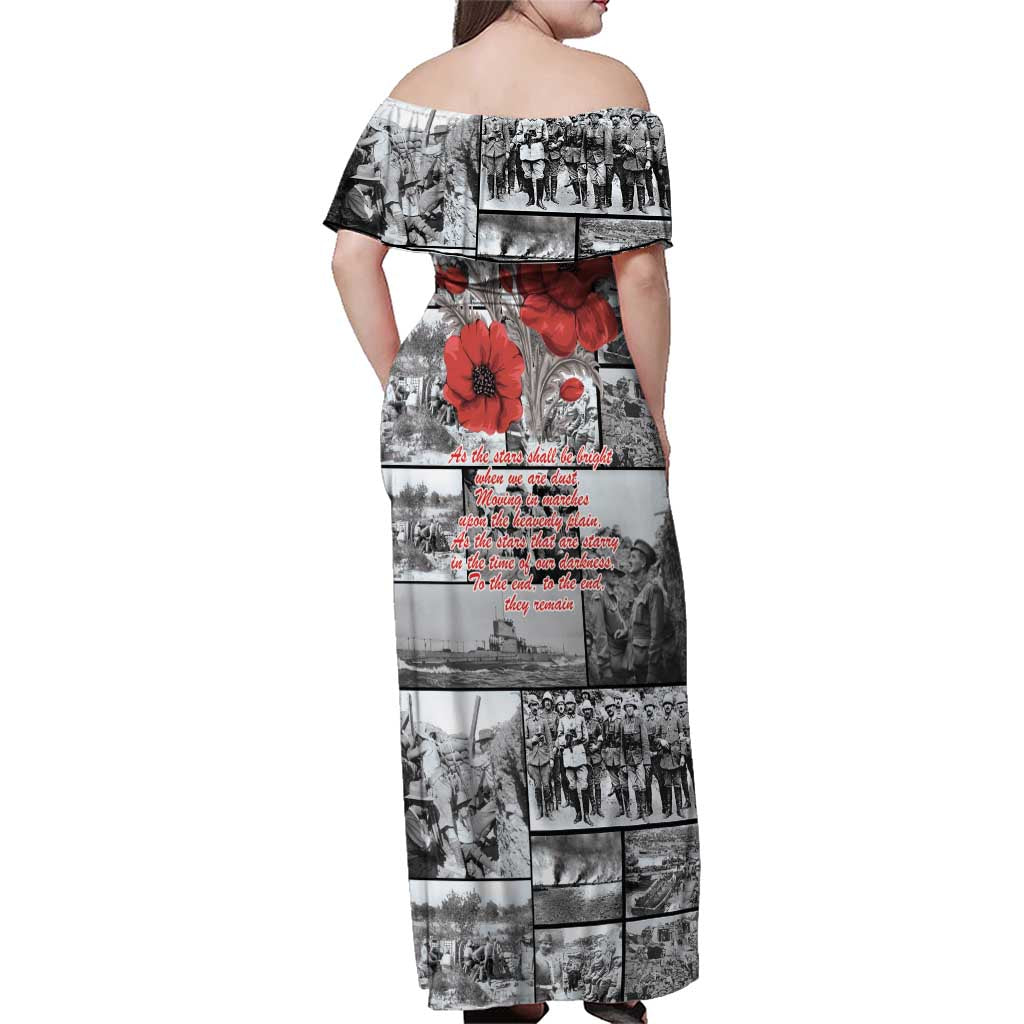 ANZAC Day Gallipoli Campaign Family Matching Off Shoulder Maxi Dress and Hawaiian Shirt To The End They Remain LT9 - Polynesian Pride