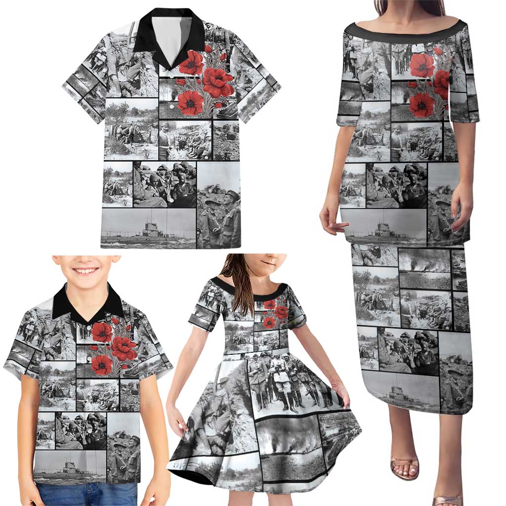 ANZAC Day Gallipoli Campaign Family Matching Puletasi and Hawaiian Shirt To The End They Remain LT9 - Polynesian Pride