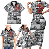 ANZAC Day Gallipoli Campaign Family Matching Short Sleeve Bodycon Dress and Hawaiian Shirt To The End They Remain LT9 - Polynesian Pride