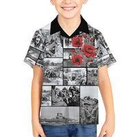 ANZAC Day Gallipoli Campaign Family Matching Summer Maxi Dress and Hawaiian Shirt To The End They Remain LT9 Son's Shirt Black - Polynesian Pride