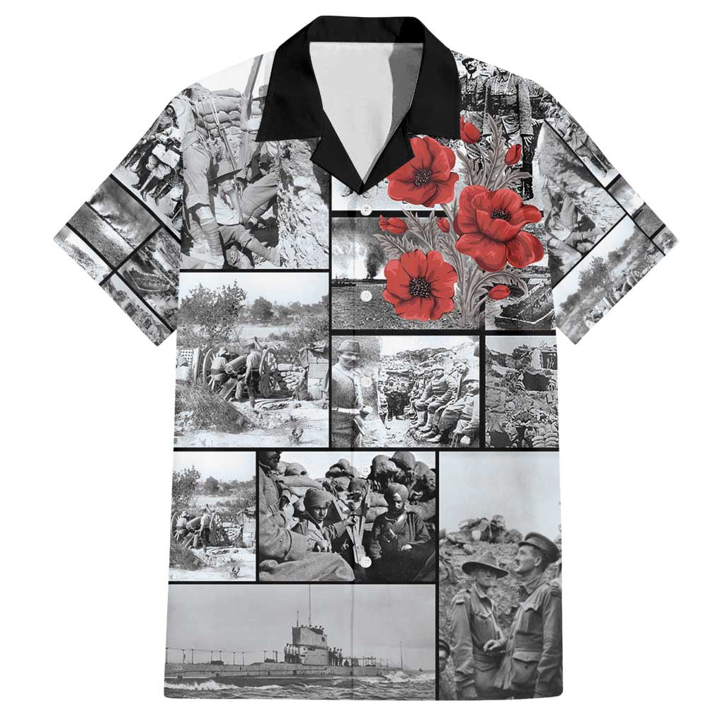 ANZAC Day Gallipoli Campaign Family Matching Tank Maxi Dress and Hawaiian Shirt To The End They Remain LT9 Dad's Shirt - Short Sleeve Black - Polynesian Pride