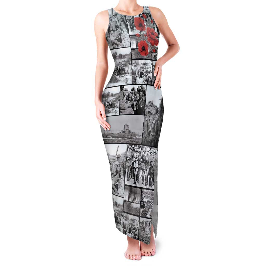 ANZAC Day Gallipoli Campaign Family Matching Tank Maxi Dress and Hawaiian Shirt To The End They Remain LT9 Mom's Dress Black - Polynesian Pride