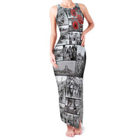ANZAC Day Gallipoli Campaign Family Matching Tank Maxi Dress and Hawaiian Shirt To The End They Remain LT9 Mom's Dress Black - Polynesian Pride