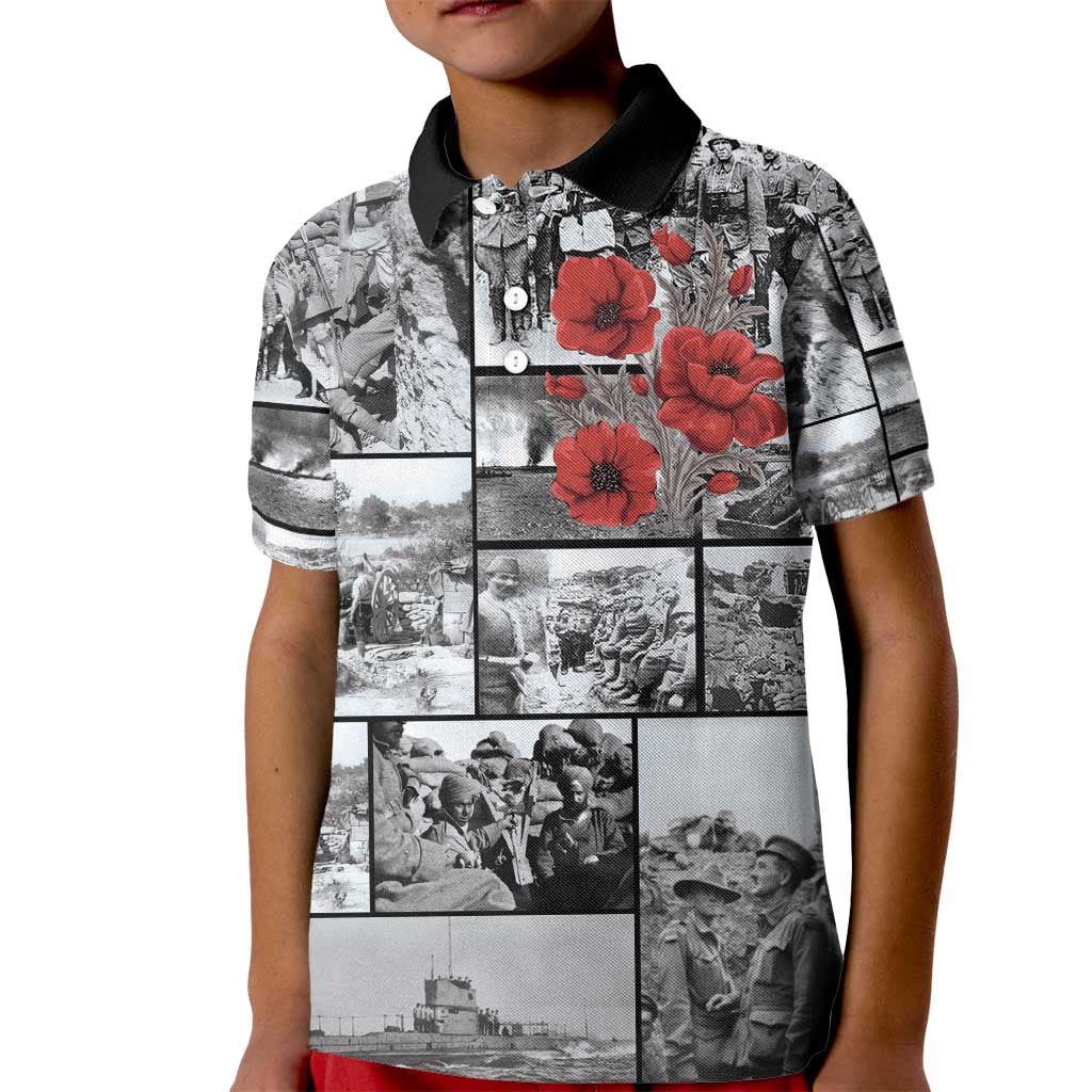 ANZAC Day Gallipoli Campaign Kid Polo Shirt To The End They Remain