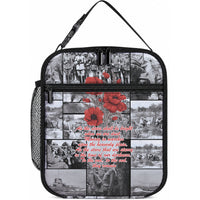 ANZAC Day Gallipoli Campaign Lunch Bag To The End They Remain LT9 10.2 × 8.3 × 4.3 inch Black - Polynesian Pride