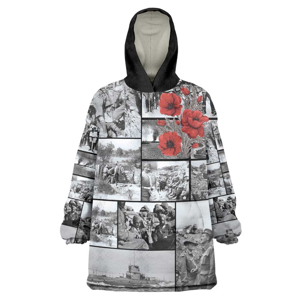 ANZAC Day Gallipoli Campaign Wearable Blanket Hoodie To The End They Remain