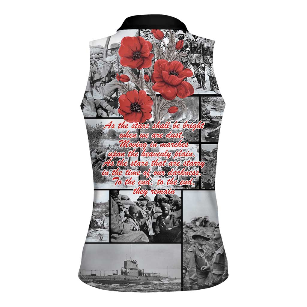 ANZAC Day Gallipoli Campaign Women Sleeveless Polo Shirt To The End They Remain