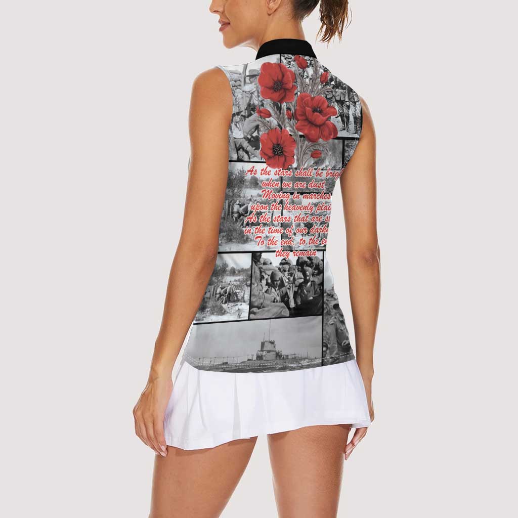ANZAC Day Gallipoli Campaign Women Sleeveless Polo Shirt To The End They Remain