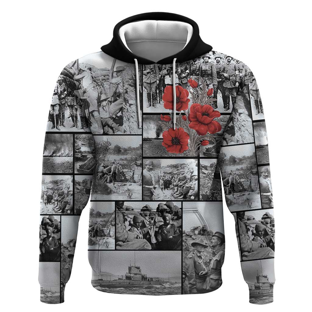 ANZAC Day Gallipoli Campaign Zip Hoodie To The End They Remain LT9 Pullover Hoodie Black - Polynesian Pride