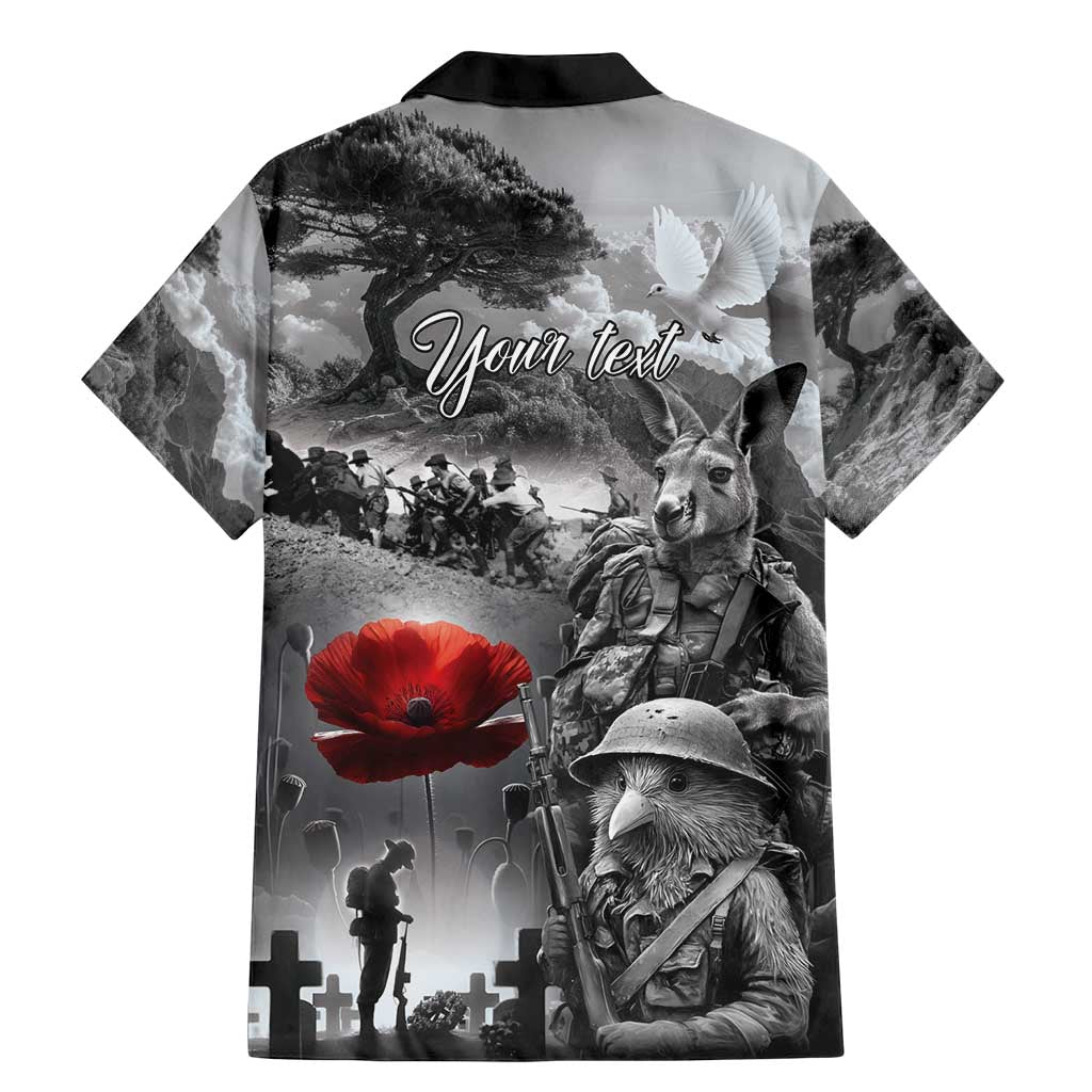 Black ANZAC Day The Battle of Lone Pine Family Matching Mermaid Dress and Hawaiian Shirt Kiwi-Kangaroo Soldier Lest We Forget LT9 - Polynesian Pride