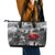 Black ANZAC Day The Battle of Lone Pine Leather Tote Bag Kiwi-Kangaroo Soldier Lest We Forget