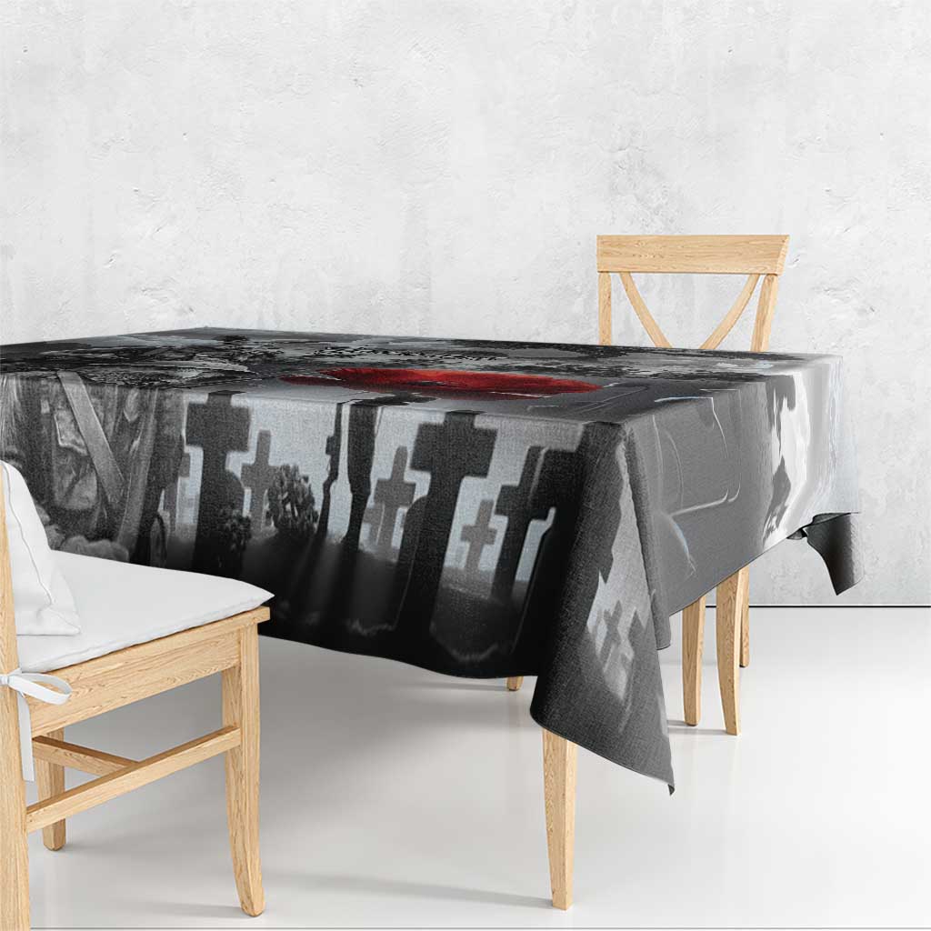 Black ANZAC Day The Battle of Lone Pine Tablecloth Kiwi-Kangaroo Soldier Lest We Forget