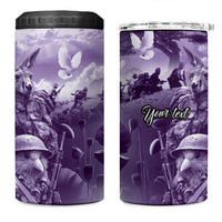 Purple ANZAC Day The Battle of Lone Pine 4 in 1 Can Cooler Tumbler Kiwi-Kangaroo Soldier Lest We Forget LT9 One Size: 16 oz Purple - Polynesian Pride