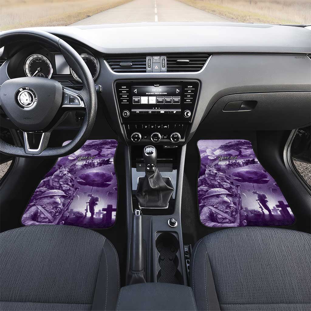 Purple ANZAC Day The Battle of Lone Pine Car Mats Kiwi-Kangaroo Soldier Lest We Forget
