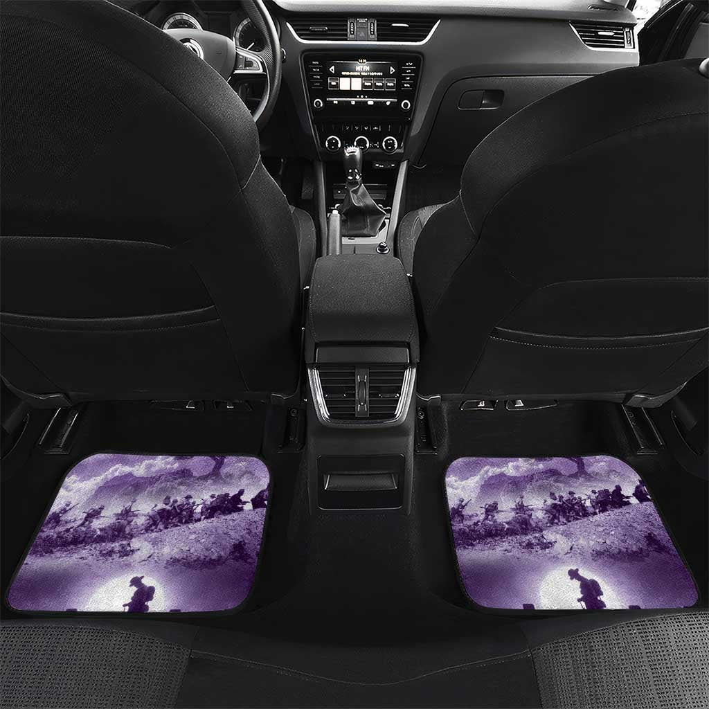 Purple ANZAC Day The Battle of Lone Pine Car Mats Kiwi-Kangaroo Soldier Lest We Forget