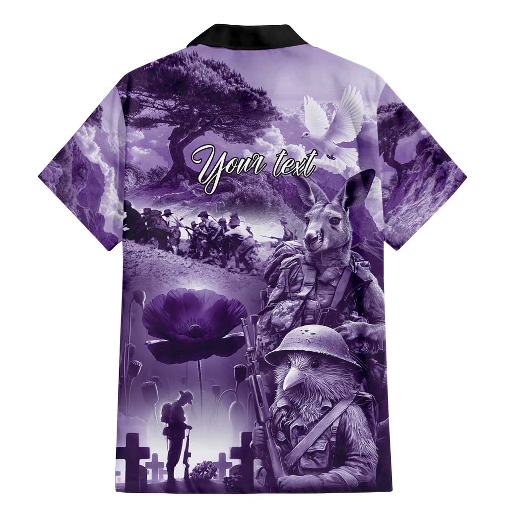 Purple ANZAC Day The Battle of Lone Pine Family Matching Mermaid Dress and Hawaiian Shirt Kiwi-Kangaroo Soldier Lest We Forget LT9 - Polynesian Pride