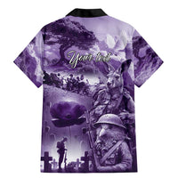 Purple ANZAC Day The Battle of Lone Pine Family Matching Mermaid Dress and Hawaiian Shirt Kiwi-Kangaroo Soldier Lest We Forget LT9 - Polynesian Pride