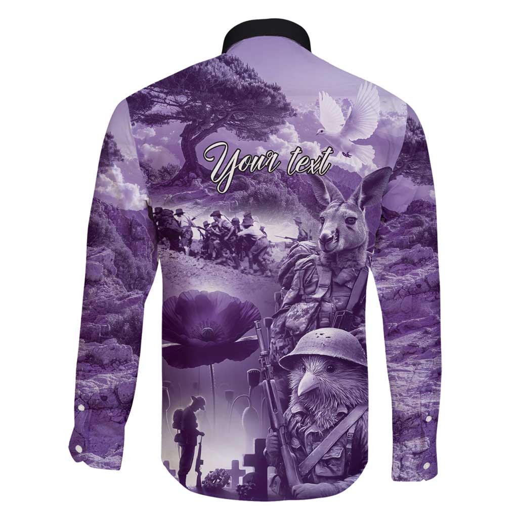 Purple ANZAC Day The Battle of Lone Pine Family Matching Tank Maxi Dress and Hawaiian Shirt Kiwi-Kangaroo Soldier Lest We Forget LT9 - Polynesian Pride
