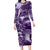 Purple ANZAC Day The Battle of Lone Pine Long Sleeve Bodycon Dress Kiwi-Kangaroo Soldier Lest We Forget
