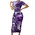 Purple ANZAC Day The Battle of Lone Pine Short Sleeve Bodycon Dress Kiwi-Kangaroo Soldier Lest We Forget