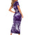 Purple ANZAC Day The Battle of Lone Pine Short Sleeve Bodycon Dress Kiwi-Kangaroo Soldier Lest We Forget