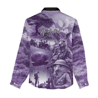 Purple ANZAC Day The Battle of Lone Pine Women Casual Shirt Kiwi-Kangaroo Soldier Lest We Forget LT9 - Polynesian Pride