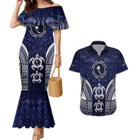 FSM Chuuk States Couples Matching Mermaid Dress and Hawaiian Shirt Micronesia Six 9 One Polynesian Tribal Pattern