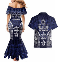 FSM Chuuk States Couples Matching Mermaid Dress and Hawaiian Shirt Micronesia Six 9 One Polynesian Tribal Pattern