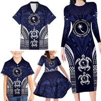 FSM Chuuk States Family Matching Long Sleeve Bodycon Dress and Hawaiian Shirt Micronesia Six 9 One Polynesian Tribal Pattern LT9 - Polynesian Pride