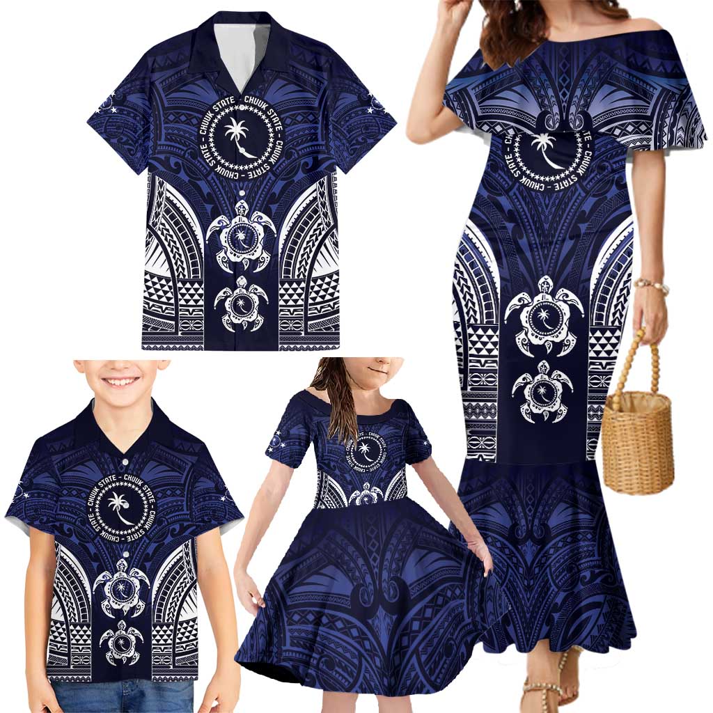 FSM Chuuk States Family Matching Mermaid Dress and Hawaiian Shirt Micronesia Six 9 One Polynesian Tribal Pattern LT9 - Polynesian Pride