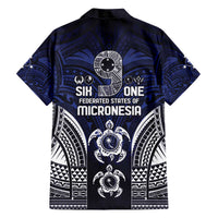 FSM Chuuk States Family Matching Off The Shoulder Long Sleeve Dress and Hawaiian Shirt Micronesia Six 9 One Polynesian Tribal Pattern LT9 - Polynesian Pride