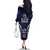 FSM Chuuk States Family Matching Off The Shoulder Long Sleeve Dress and Hawaiian Shirt Micronesia Six 9 One Polynesian Tribal Pattern