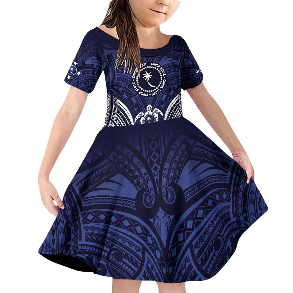 FSM Chuuk States Family Matching Off Shoulder Short Dress and Hawaiian Shirt Micronesia Six 9 One Polynesian Tribal Pattern