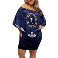 FSM Chuuk States Family Matching Off Shoulder Short Dress and Hawaiian Shirt Micronesia Six 9 One Polynesian Tribal Pattern