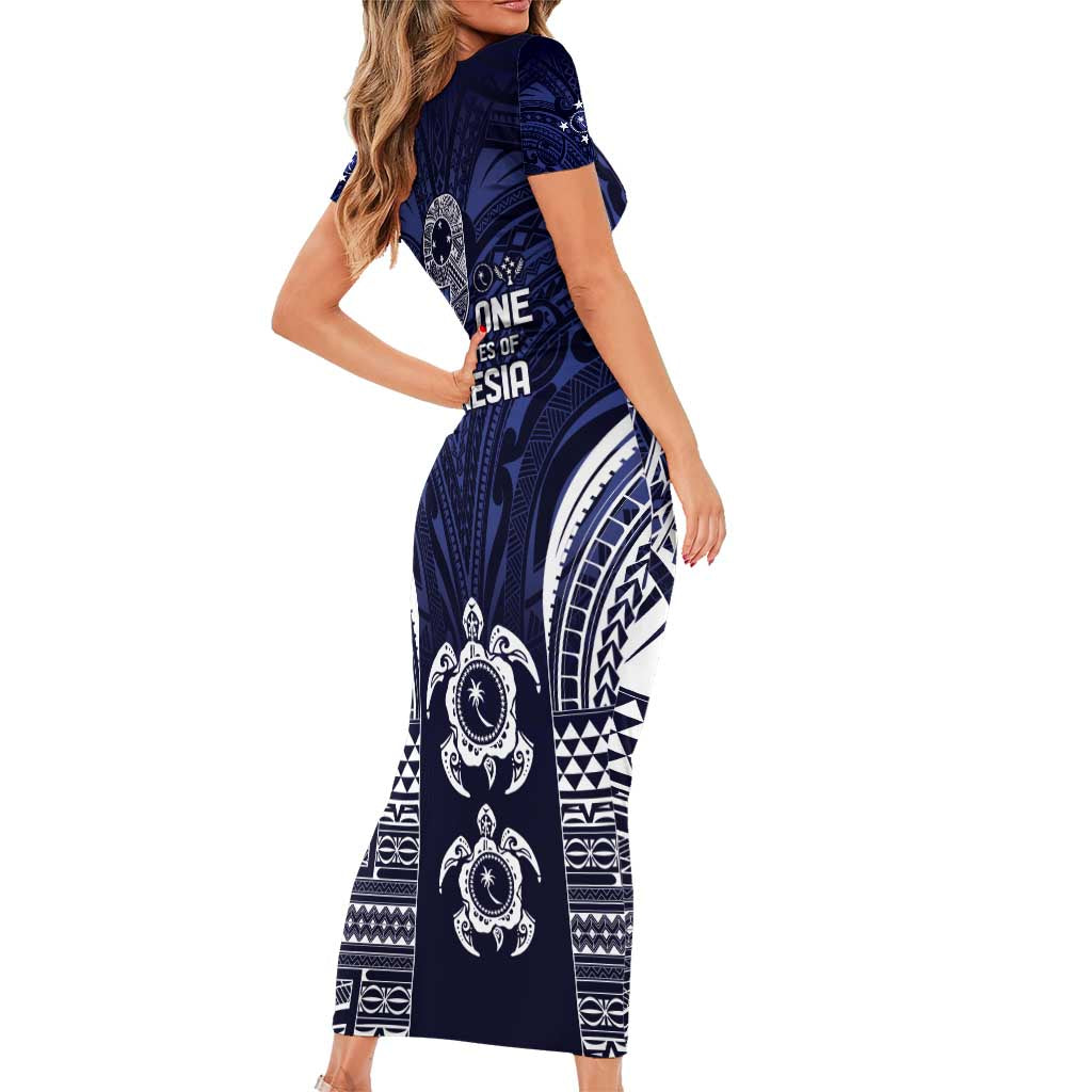 FSM Chuuk States Family Matching Short Sleeve Bodycon Dress and Hawaiian Shirt Micronesia Six 9 One Polynesian Tribal Pattern LT9 - Polynesian Pride